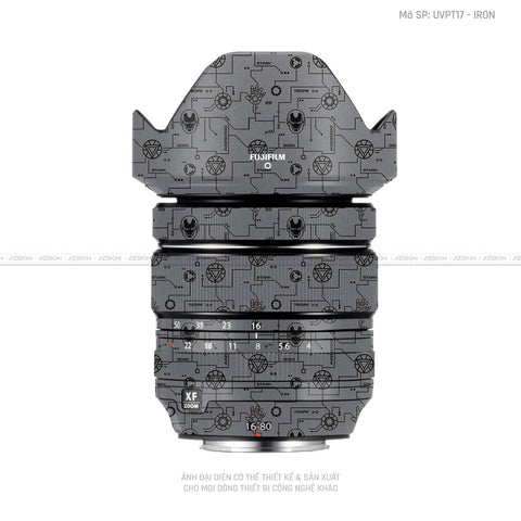 Dán Skin Ống Kính Fujifilm Vân Nổi Ironman Xám | UVPT17