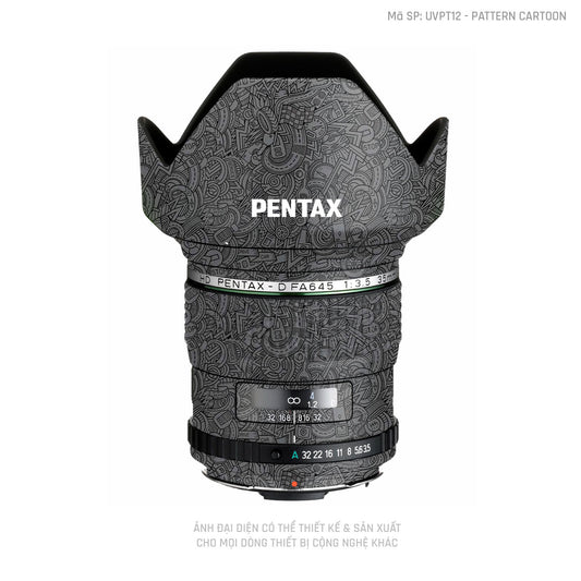 Dán Skin Ống Kính Pentax Pattern Cartoon Xám | UVPT12