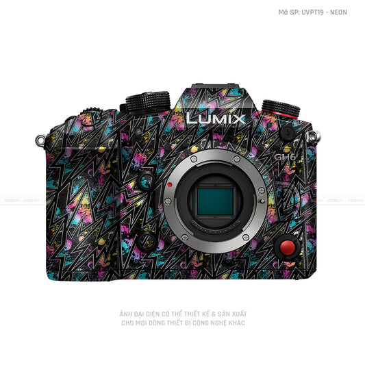 Dán Skin Máy Ảnh Lumix Vân Nổi Pattern Neon 01 | UVPT19