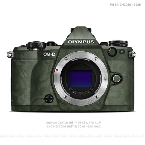 Dán Skin Máy Ảnh Olympus Vân Nổi Camo Xanh | 3M2080 - SB26