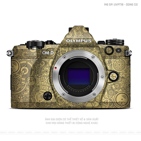 Dán Skin Máy Ảnh Olympus Vân Nổi Động Cơ Vàng | UVPT18