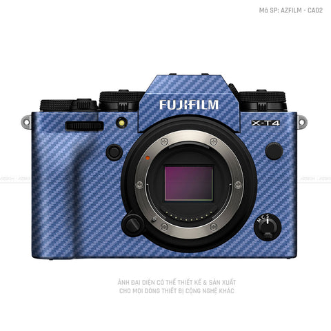 Dán Skin Máy Ảnh Fujifilm Vân Nổi Carbon Xanh | AZFILM - CA02