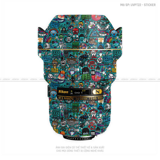 Dán Skin Ống Kính Nikon Vân Nổi Sticker 03 | UVPT22
