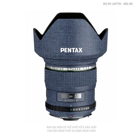 Dán Skin Ống Kính Pentax Vân Vải Xanh Bò | UVPT15