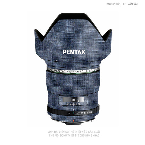 Dán Skin Ống Kính Pentax Vân Vải Xanh Bò | UVPT15