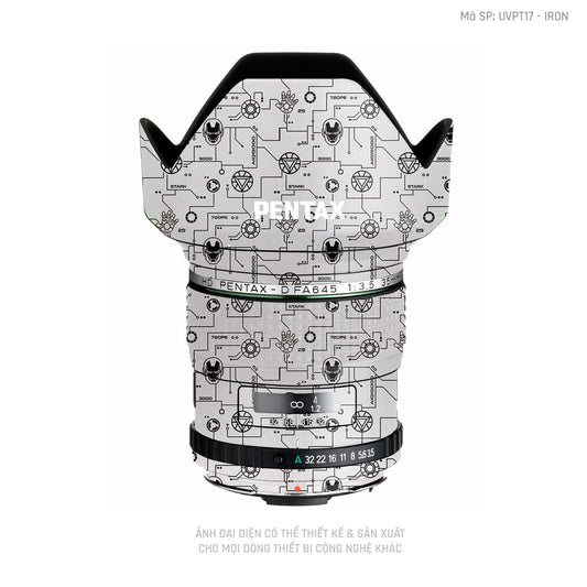 Dán Skin Ống Kính Pentax Vân IRonman Trắng | UVPT17