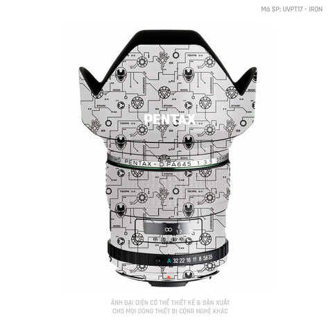 Dán Skin Ống Kính Pentax Vân IRonman Trắng | UVPT17