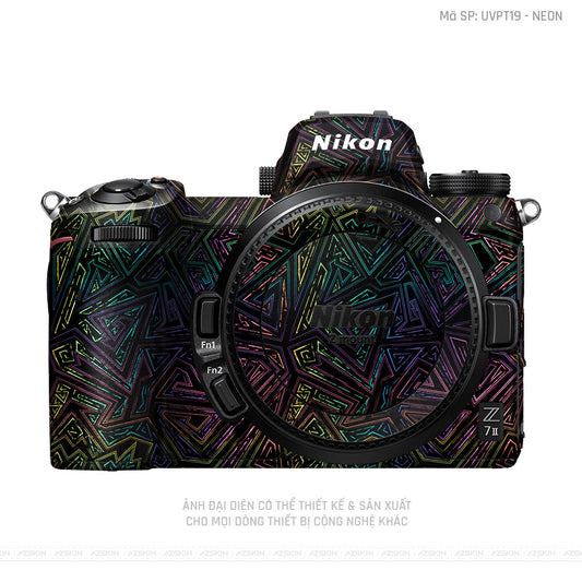 Dán Skin Máy Ảnh Vân Nổi Pattern Neon 02 | UVPT19