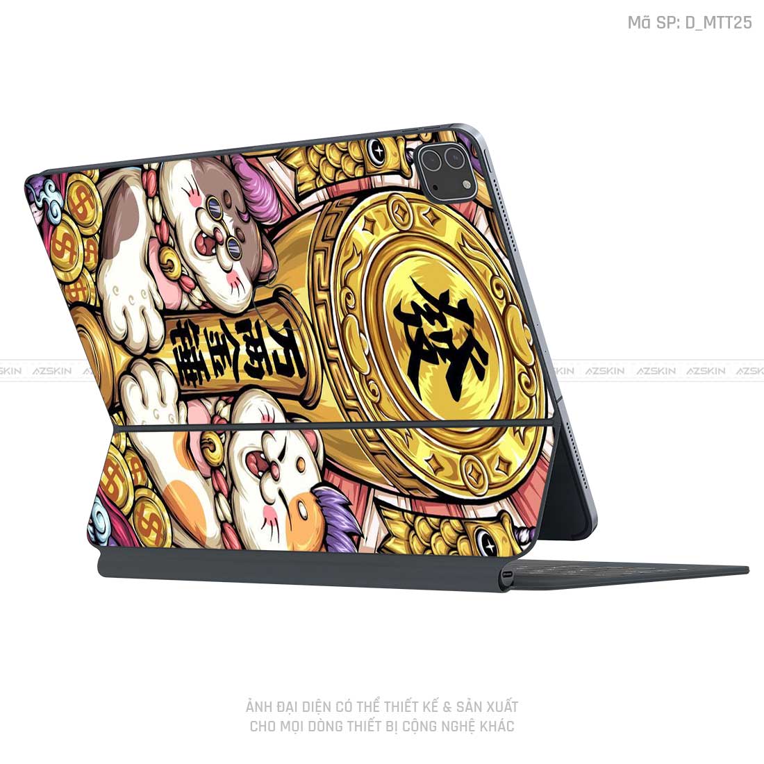 Dán Skin Magic Keyboard Hình Mèo Thần Tài | D_MTT25