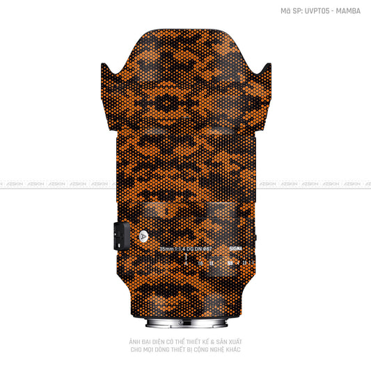 Dán Skin Ống Kính Sigma Vân Nổi Pattern Mamba Cam | UVPT05