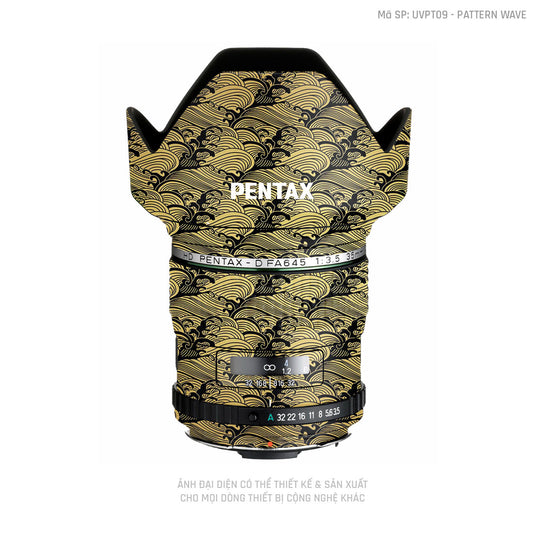 Dán Skin Ống Kính Pentax Pattern Wave Vàng Đồng | UVPT09