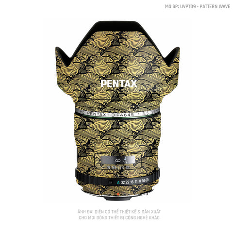 Dán Skin Ống Kính Pentax Pattern Wave Vàng Đồng | UVPT09