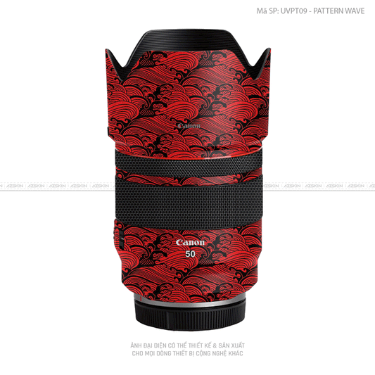 Dán Skin Ống Kính Canon Vân Nổi Pattern Wave Đỏ) | UVPT09