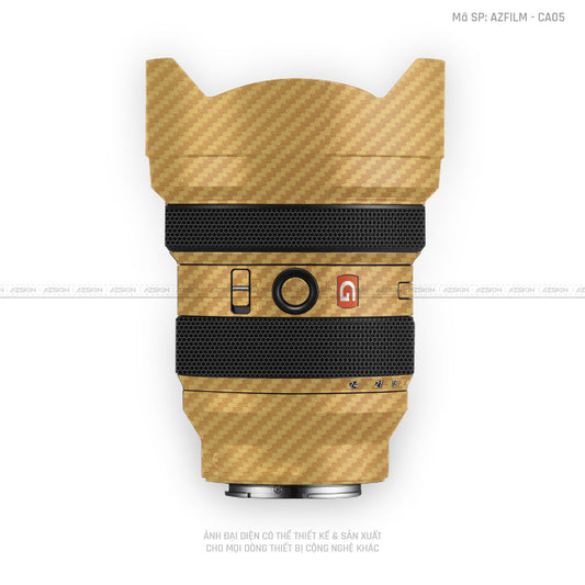 Skin Ống Kính Sony Vân Nổi Carbon Vàng | AZFILM - CA05
