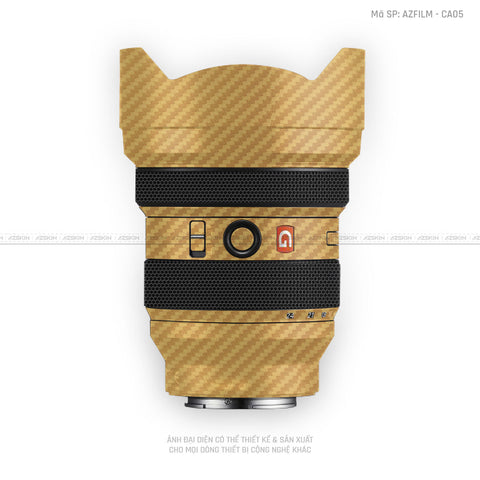 Skin Ống Kính Sony Vân Nổi Carbon Vàng | AZFILM - CA05