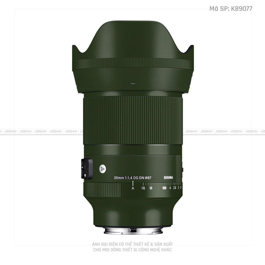 Dán Skin Ống Kính Sigma Màu Xanh Rêu | K89077