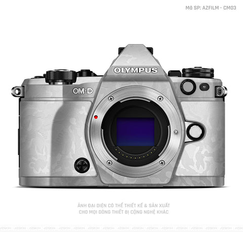 Dán Skin Máy Ảnh Olympus Vân Nổi Camo Trắng | AZFILM - CM03