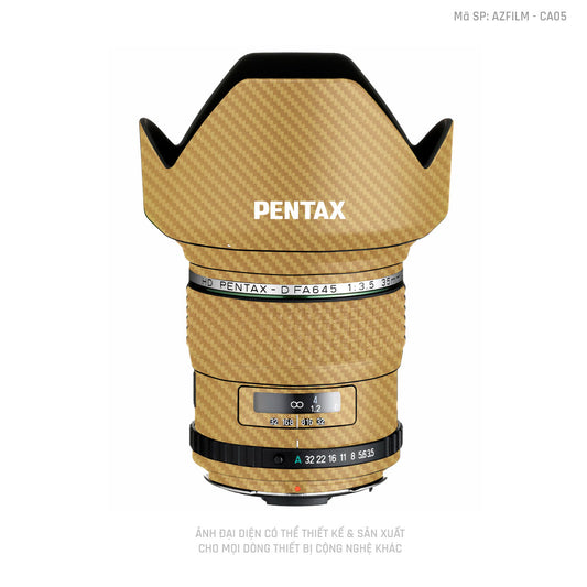 Dán Skin Ống Kính Pentax Vân Carbon Vàng | AZFILM - CA05