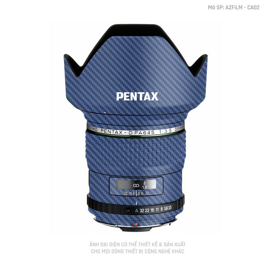 Dán Skin Ống Kính Pentax Vân Carbon Xanh | AZFILM - CA02