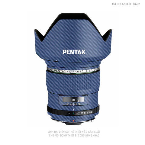 Dán Skin Ống Kính Pentax Vân Carbon Xanh | AZFILM - CA02