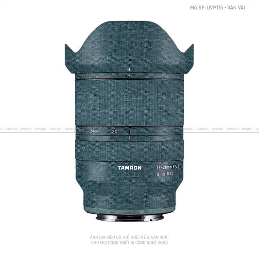 Dán Skin Ống Kính Tamron Vân Vải Xanh Cổ Vịt | UVPT15