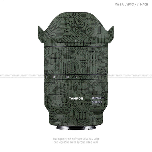 Dán Skin Ống Kính Tamron Vân Nổi Vi Mạch Xanh | UVPT01