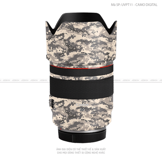 Dán Skin Ống Kính Canon Vân Nổi Camo Digital Vàng Cát | UVPT11