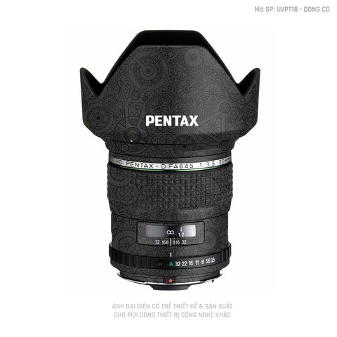 Dán Skin Ống Kính Pentax Vân Động Cơ Đen | UVPT18