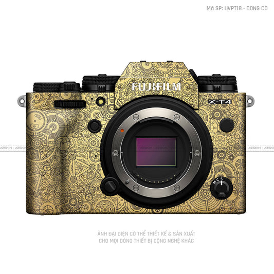Dán Skin Máy Ảnh Fujifilm Vân Nổi Pattern Động Cơ Vàng Gold | UVPT18