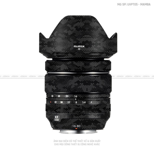 Dán Skin Ống Kính Fujifilm Vân Nổi Mamba Đen | UVPT05