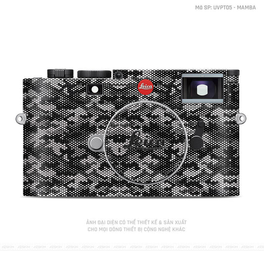 Dán Skin Máy Ảnh Leica Vân Nổi Mamba Đỏ Trắng | UVPT05