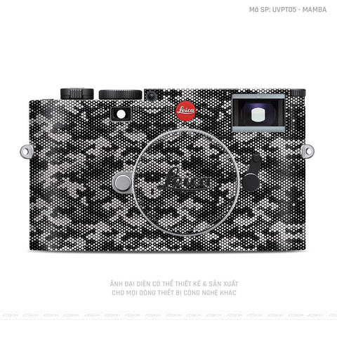 Dán Skin Máy Ảnh Leica Vân Nổi Mamba Đỏ Trắng | UVPT05