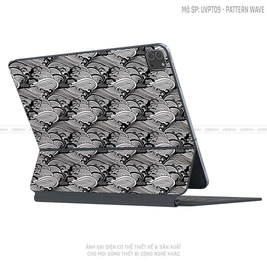 Dán Skin Magic Keyboard Vân Pattern Wave Trắng | UVPT09