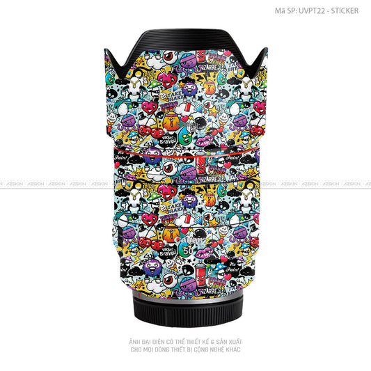 Dán Skin Ống Kính Canon Vân Nổi Sticker 06 | UVPT22