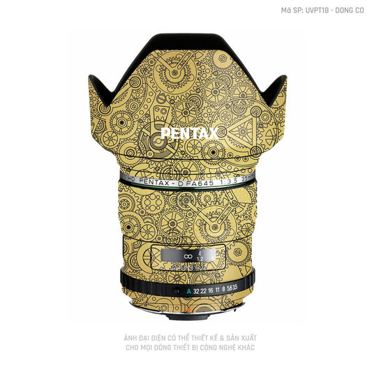 Dán Skin Ống Kính Pentax Vân Động Cơ Vàng | UVPT18