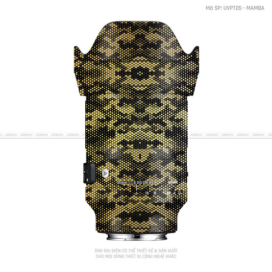 Dán Skin Ống Kính Sigma Vân Nổi Pattern Mamba Vàng | UVPT05