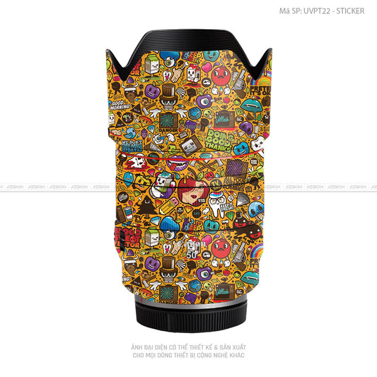 Dán Skin Ống Kính Canon Vân Nổi Sticker 05 | UVPT22