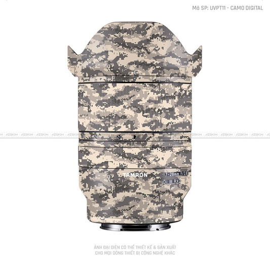 Dán Skin Ống Kính Tamron Vân Nổi Camo Digital Vàng Cát | UVPT11