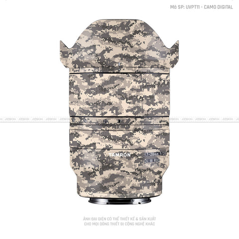 Dán Skin Ống Kính Tamron Vân Nổi Camo Digital Vàng Cát | UVPT11