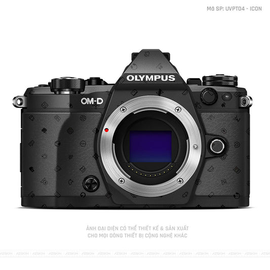 Dán Skin Máy Ảnh Olympus Vân Nổi Pattern Icon Đen | UVPT04