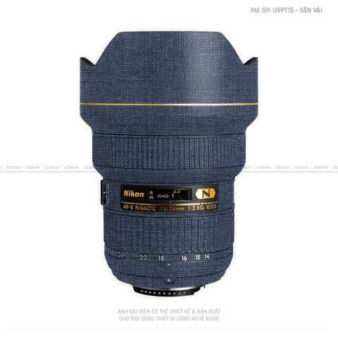 Dán Skin Ống Kính Nikon Vân Vải Xanh Bò | UVPT15