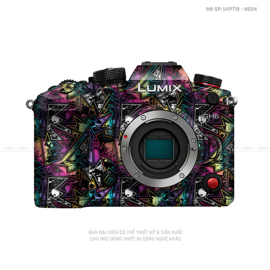 Dán Skin Máy Ảnh Lumix Vân Nổi Pattern Neon 04 | UVPT19