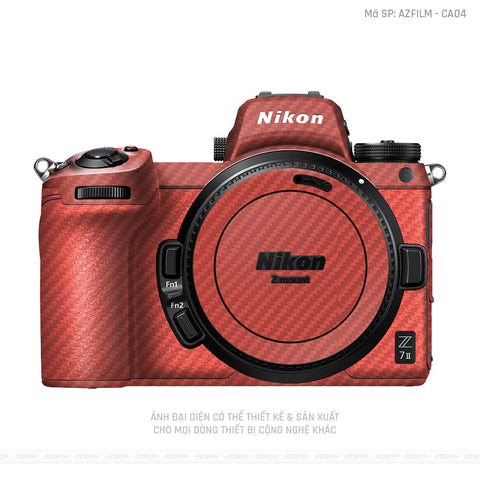 Dán Skin Máy Ảnh Nikon Vân Carbon Đỏ | AZFILM - CA04