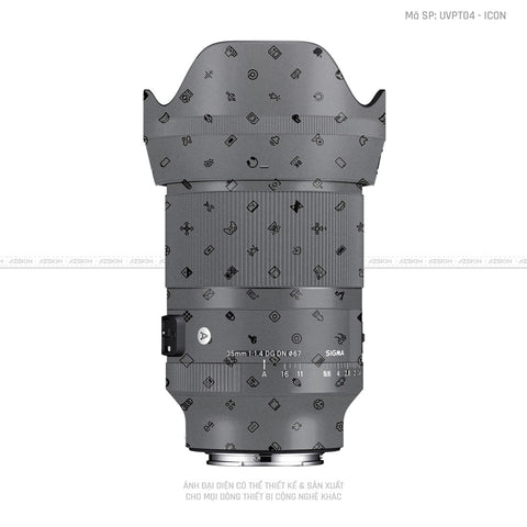 Dán Skin Ống Kính Sigma Vân Nổi Pattern Icon Xám | UVPT04