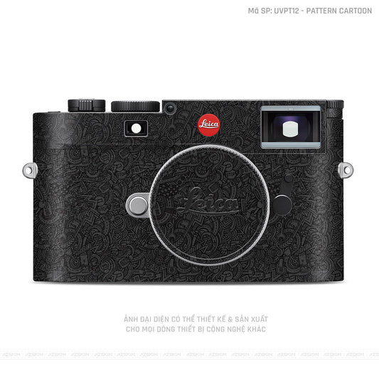 Dán Skin Máy Ảnh Leica Vân Pattern Cartoon Đen | UVPT12