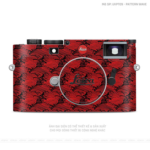 Dán Skin Máy Ảnh Leica Vân Nổi Pattern Wave Đỏ | UVPT09