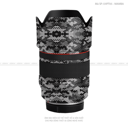 Dán Skin Ống Kính Canon Vân Nổi Mamba Trắng | UVPT05