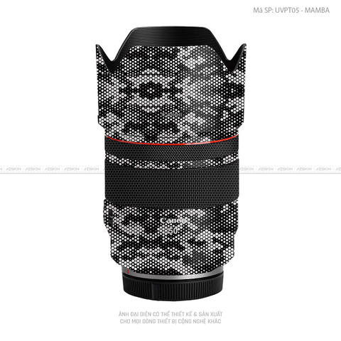 Dán Skin Ống Kính Canon Vân Nổi Mamba Trắng | UVPT05
