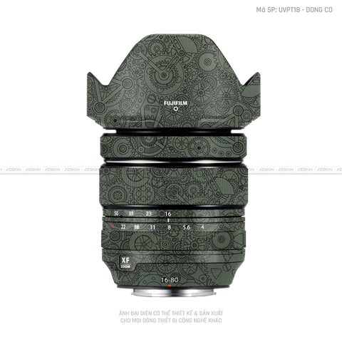 Dán Skin Ống Kính Fujifilm Vân Nổi Ironman Động Cơ Xanh | UVPT18