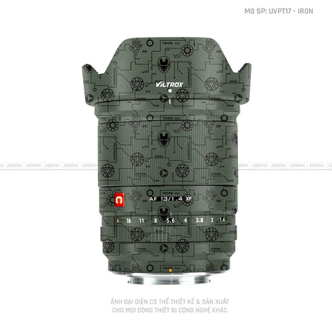 Dán Skin Ống Kính Viltrox Vân Pattern Ironman Xanh | UVPT17
